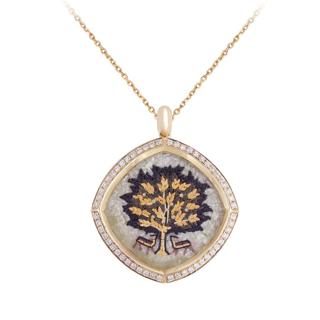 Original Rasas Jewelry product photograph: Tree of Life Areha Cushion