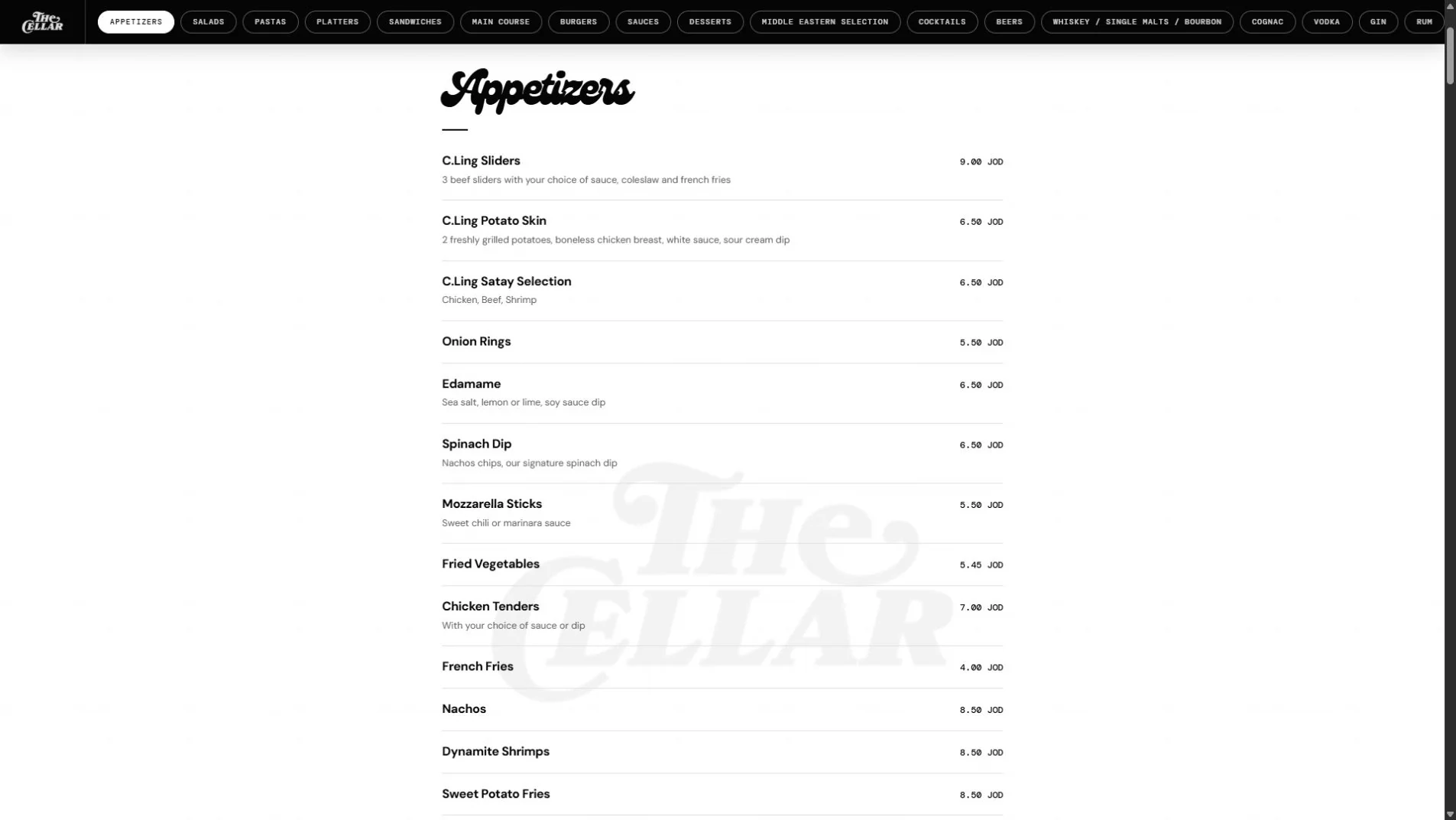 The Cellar — a real website designed and built by Ahmad Rasas
