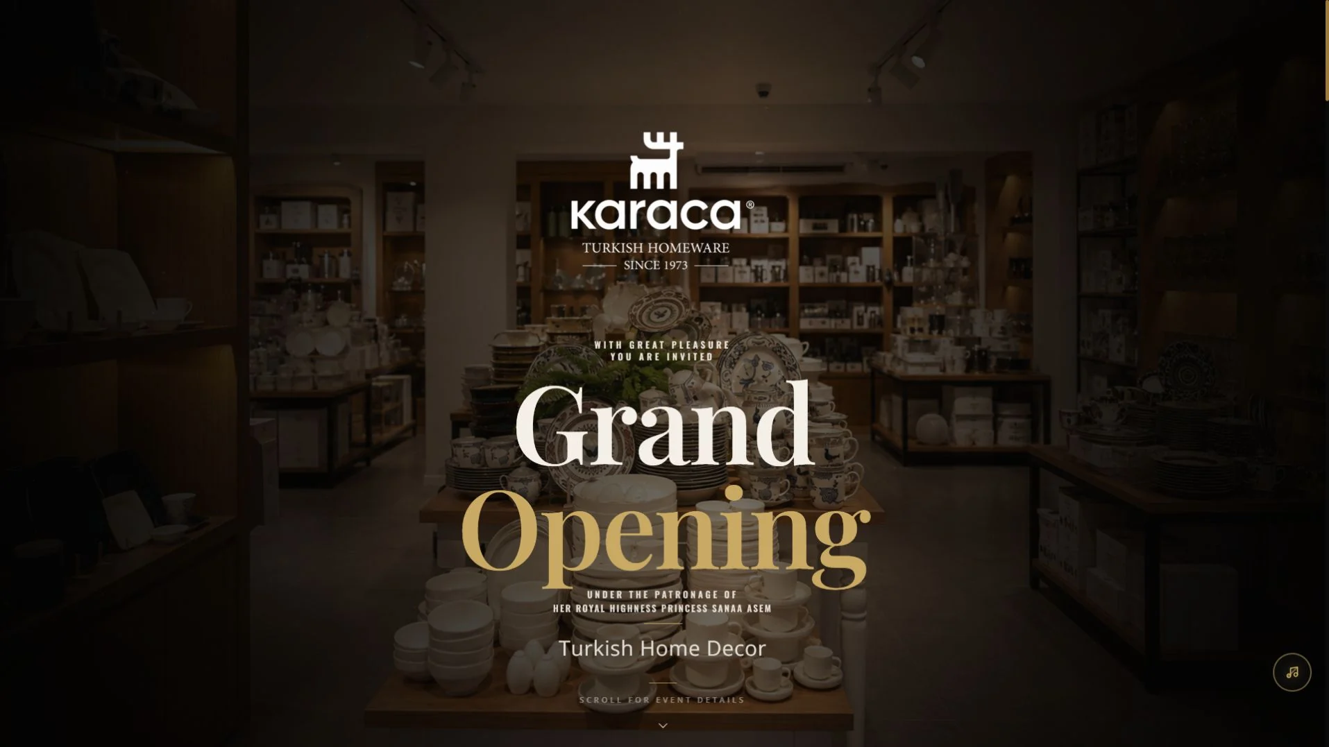 Karaca Grand Opening — موقع حقيقي من تصميم وتنفيذ أحمد رصاص